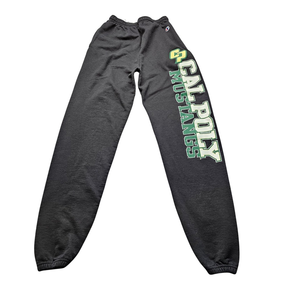 Cal Poly Champion Sweatpants Mens M Black NCAA Mustangs Basketball Eco Fleece